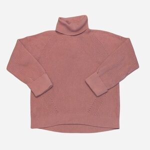 Joie Aleck Dusty Rose Turtleneck Cotton Cashmere Sweater
